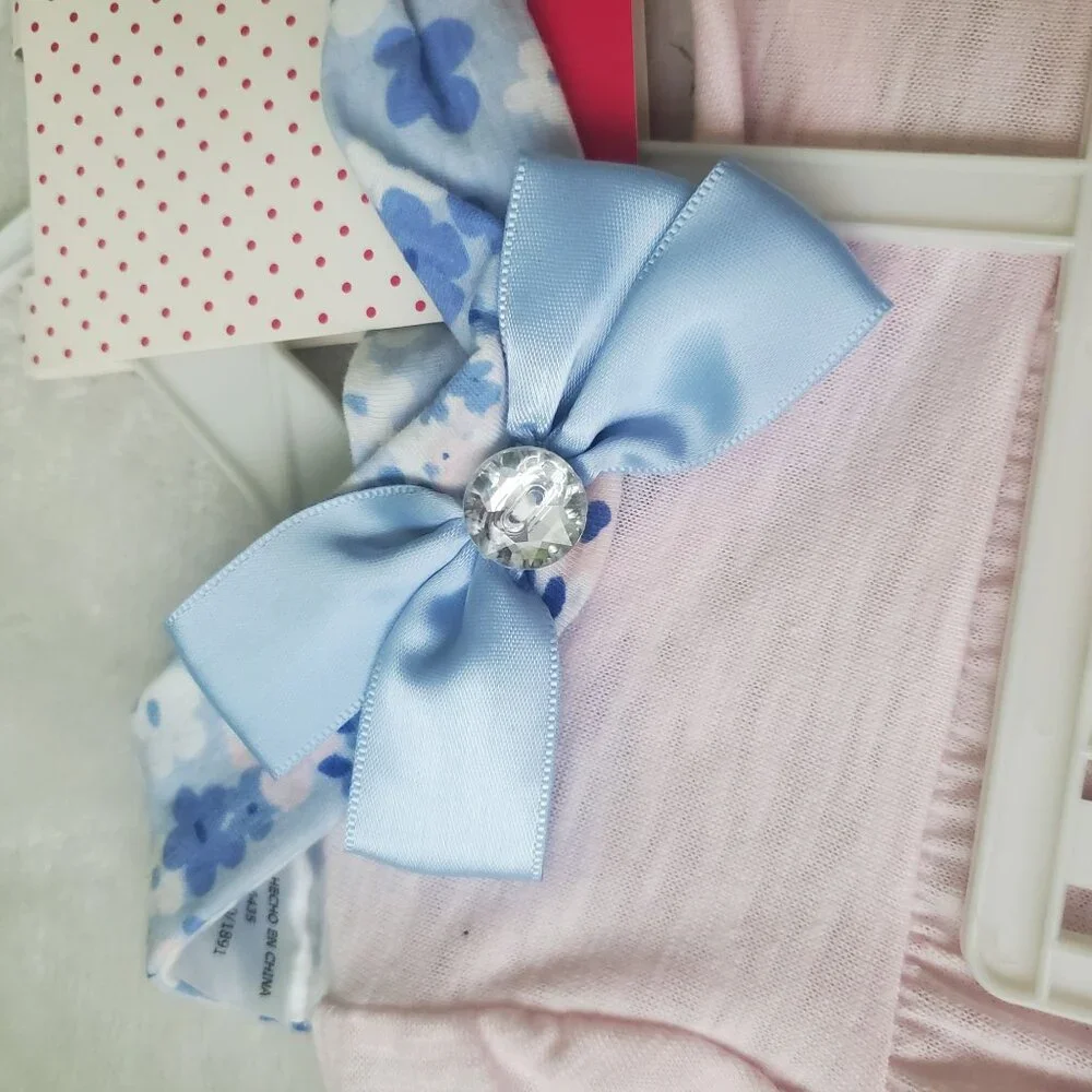 Nannette Kids 12 Months baby girl set Pink blouse & blue,floral blue legging new